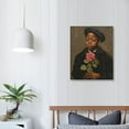 thumbnail image 3 of Awypu Posters Vintage Black Wall Art Cute Young Boy Smelling Roses African American Wall Art Canvas Painting Posters And Prints Wall Art Pictures for Living Room Bedroom Decor, 3 of 4