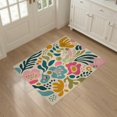 thumbnail image 3 of ODIKA 3'x5' Washable Area Rug Multicolor Floral Abstract Design Vibrant Botanical Motif with Modern Flair for Hallway, Laundry Room, Non-Slip, Flatweave, Easy Care, 3 of 7