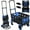 Blue, variant on Arlopu 2 in 1 Foldable Hand Truck Dolly with Basket, 330LBS Capacity Folding Hand Cart Platform Cart Dolly with Retractable Handle, Rubber Wheels and 2 Elastic Ropes