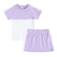 thumbnail image 1 of Gibobby Conjunto de pantalón para bebé Camiseta de verano Unisex para niños pequeños y bebés, faldas de algodón de retazos, ropa de dormir de 2 piezas, ropa(Morado, 9-10 Años), 1 of 2