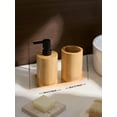 thumbnail image 6 of 15oz bamboo Soap and Lotion Dispenser Bottle Bathroom Accessories Set, bamboo Soap Dispenser Bottle Refillable Liquid Pump Bottl, 6 of 7