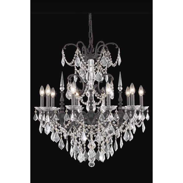 Elegant Lighting Athena 30" 10 Light Royal Crystal Chandelier