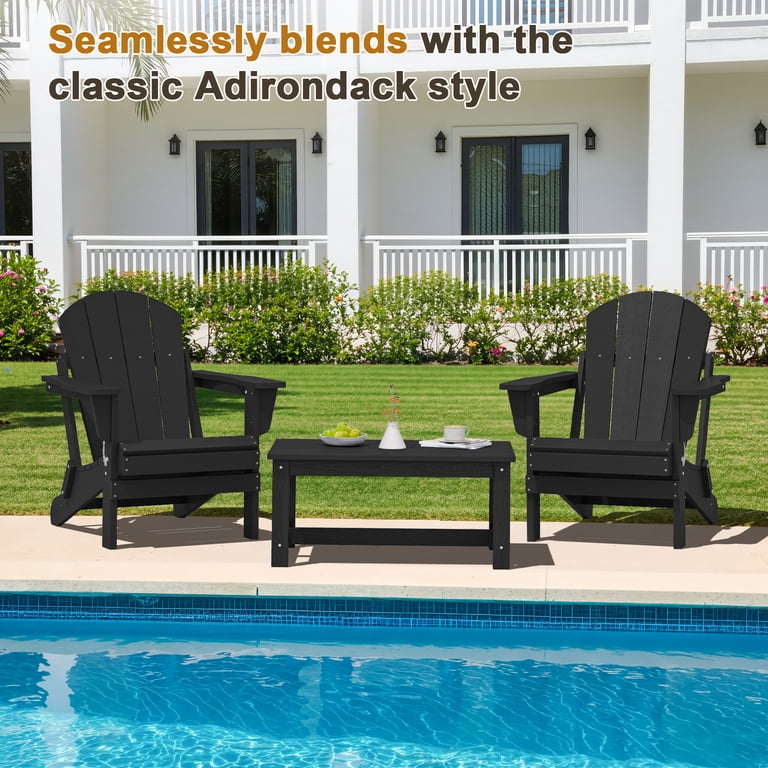 SERWALL Outdoor Patio Coffee Table, 37.8 Inch Weatherproof Black photo 7