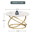 thumbnail image 6 of ASYA Natural Stone Coffee Table, 31.5'' White Marble Center Table for Living Room, Gold Metal Legs, 6 of 7