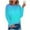 Blue, variant on Womens Plus Size Tops 2023 Fashion Summer Round-Neck Long Sleeve Print Casual Outing Blouses Tunic Tshirt Party Beach Up to 65% off