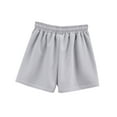 thumbnail image 3 of Sakmal Shorts Womens Summer Gray Cotton High Waisted 6" Wide Leg Shorts with Pockets, 3 of 4