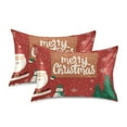 thumbnail image 2 of Snowman Santa Claus Christmas Tree Snowy Day Satin Pillowcase Envelope Design Pillow Covers 1 Pack Queen Size 20" x 30", 2 of 9