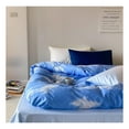 thumbnail image 2 of Cotton Blue Cloud Comforter Set Queen Size Sky Blue Comforter Cotton 3 Pieces Soft Light Blue Queen Comforter Bedding Set Women Solid Blue Queen Bed Comforter Set for All Season as Gift, 2 of 6