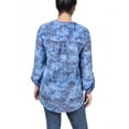 thumbnail image 3 of NY Collection Women's Long Roll Tab Sleeve Pintuck Front Blouse, 3 of 4