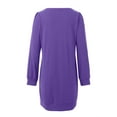 thumbnail image 4 of UJNDER Sweatshirt Dress for Women Knitted Pullover Long Sleeve Pocket Casual Winter Purple XL, 4 of 5