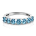 thumbnail image 2 of Gem Stone King 925 Sterling Silver Swiss Blue Topaz Women Anniversary Ring (1.40 Cttw, Gemstone Birthstone, Available in Size 5, 6, 7, 8, 9), 2 of 4