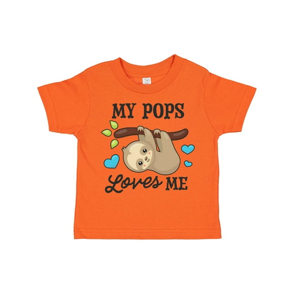 Inktastic My Pops Loves Me with Sloth and Hearts Boys or Girls Toddler T-Shirt