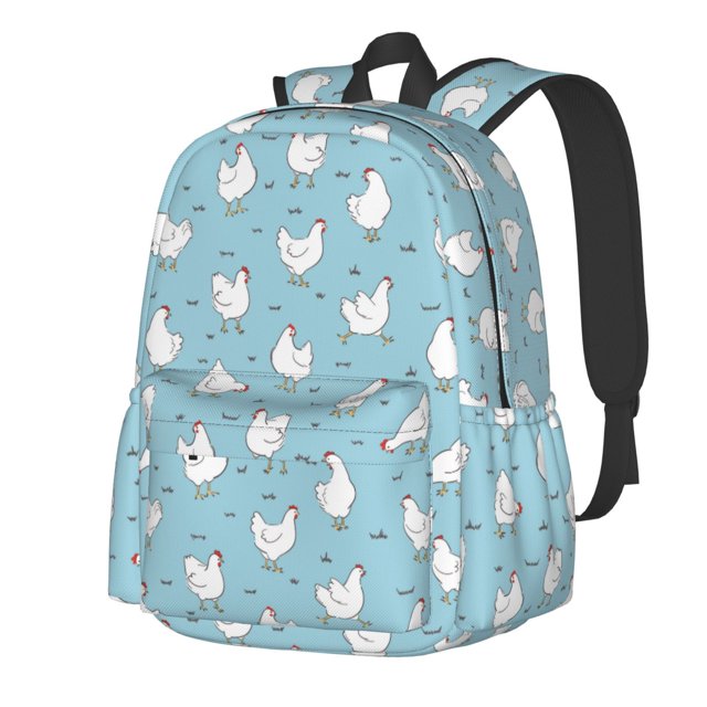 Disketp Funny Chicken Mochila Escolar de Gran Capacidad y Peso Ligero, Mochila de Viaje Ideal para Escuela, Trabajo y Uso Diario, Cómoda y con Estilo