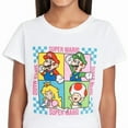 thumbnail image 2 of Nintendo Girls Super Mario Character Squares T-Shirt, Sizes 4-16, 2 of 2