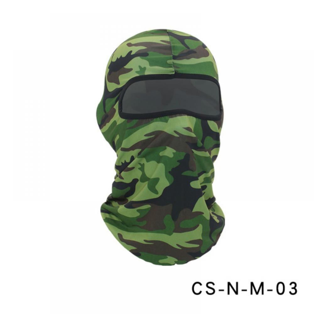 Lycra Camo Printed Ski Hunting Full Face Mask CS Tactical Balaclava Windproof US 