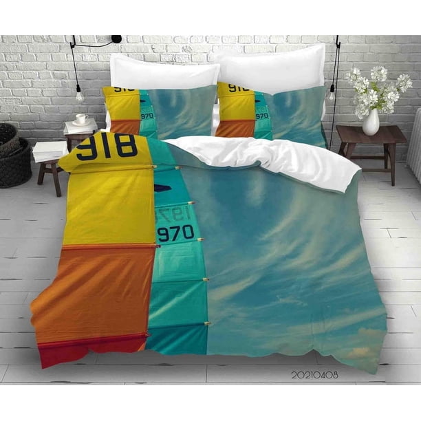 3D Sky Sea Sailing Ship Funda nórdica Juego de cama Funda nórdica Fundas de almohada 75