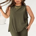 thumbnail image 6 of LYMAYTER S-2XL Women Casual Sets Solid Color Loose Suits Comfy Tank Breathable 2-Piece Vacation Outfits, 6 of 9