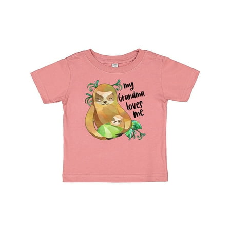 

Inktastic My Grandma Loves Me Cute Sloth and Baby Gift Baby Boy or Baby Girl T-Shirt