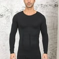 thumbnail image 6 of APEXFWDT Men's Lightweight Compression Workout Top Stretchy Slim-Fit Long Sleeve Crew Neck Tee Shirt Activewear,XXL,Black, 6 of 8
