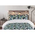 thumbnail image 5 of Ambesonne Jungle Down Alternative Quilt Comforter, Tropical Hawaii Exotic Print, Twin XL, Pale Rose Green Dark Teal, 5 of 5