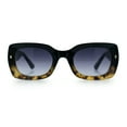 thumbnail image 4 of Womens Classy Mod Thick Plastic Rounded Rectangle Fashion Sunglasses Black Tortoise - Smoke, 4 of 8