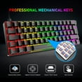 thumbnail image 3 of T60 60% Mechanical Keyboard&Mouse Set, 62 Keys Wired Gaming Keyboard 19 Rainbow Backlit + 6400DPI RGB Ultra-Light Mice+Mouse Pad For Laptop/MAC-Black/Blue Switch, 3 of 5