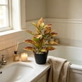 thumbnail image 6 of Artificial Potted Plants with Black Planter Faux Croton Greenery for Living Room and Office Desktop Decor, 6 of 7