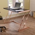 thumbnail image 2 of ACME Finis Writing Desk with USB Dock in Black and Rose Gold, 2 of 5