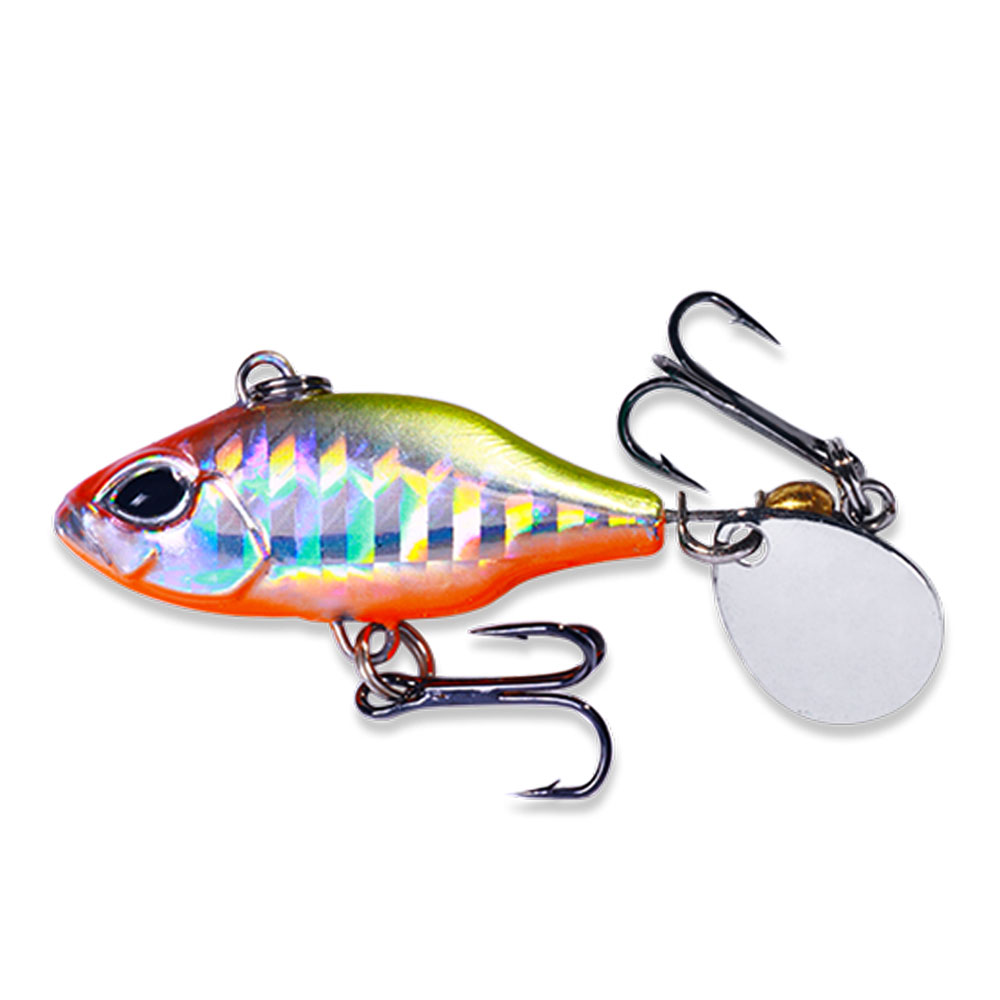 HENGJIA 8 Pack Fishing Spoons Lures, Fishing Jigs Metal Blade Bait Spinner with Sequin Tail Long Casting Jigging Spoon Lure VIB Hard Swimbait for Walleye Bass Trout Freshwater Saltwater