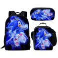 thumbnail image 1 of El conjunto de mochila transfronteriza de Sonic Anime para estudiantes de primaria incluye bolsa de almuerzo y estuche para lápices, material de nailon duradero, 1 of 5