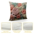thumbnail image 4 of JEUXUS  3D Flower Throw Pillow Cover Aesthetic Decorative Floral Accent Pillow Case Colorful Cushion Handmade Pillowcase Bed Bedroom Couch Office Beige Pink, 4 of 5