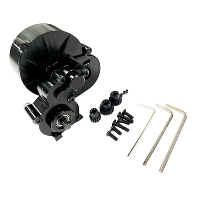 maskred Alloy Metal Transmission Gear Box Motor Gear For 1/10 Axial SCX10 Crawler SCX0044 Strong And Stable Black 1Set