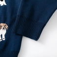 thumbnail image 5 of FAIOROI Little Girls Cardigan 5T Dark Blue - Cute Dog Motifs, 100% Polyester, Button-Front, Machine Washable for Spring Fall, 5 of 9