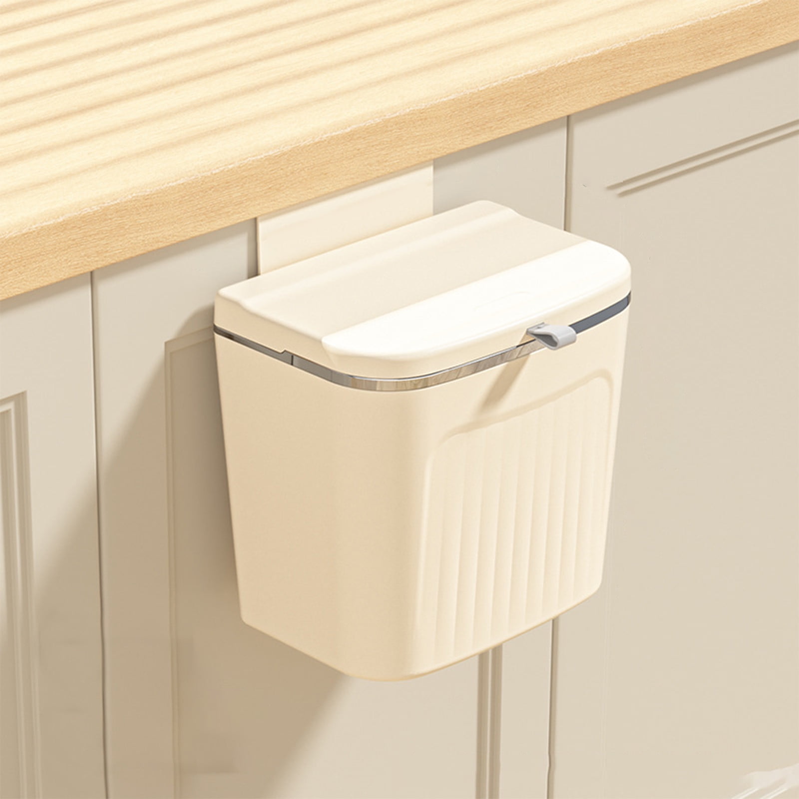 Jubipavy Hanging Trash Can with Lid Kitchen Cabinet Door Hanging Trash Can Cover Cabinet Trash Can Door Hanging Trash Can Under Sink Door Trash Can RV Bathroom