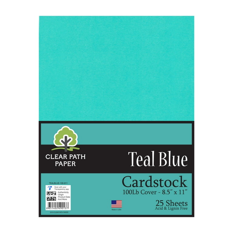 Teal Blue Cardstock - 8.5 x 11 inch - 100Lb Cover 