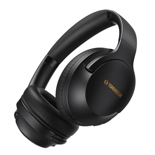 Auriculares sobre la oreja inalámbricos 80H tiempo de reproducción, auriculares Bluetooth sobre la oreja con 3 modos de ecualizador, micrófono ENC incorporado, graves profundos, estéreo HiFi plegable