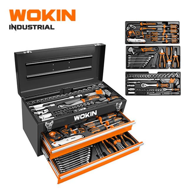 Wokin 901098 Chest Tool Box with 3 Drawers 98 Piece
