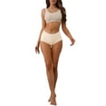 thumbnail image 2 of INSPIRE CHIC Women's Full Coverage Mid-Waisted Briefs with Side Wave Underwear, 2 of 5