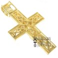 thumbnail image 4 of Mens Big XL 3.5'' Real Yellow Gold Sterling Silver Jesus Crucifix Cross Charm Simulated Diamond Custom Pendent, 4 of 4