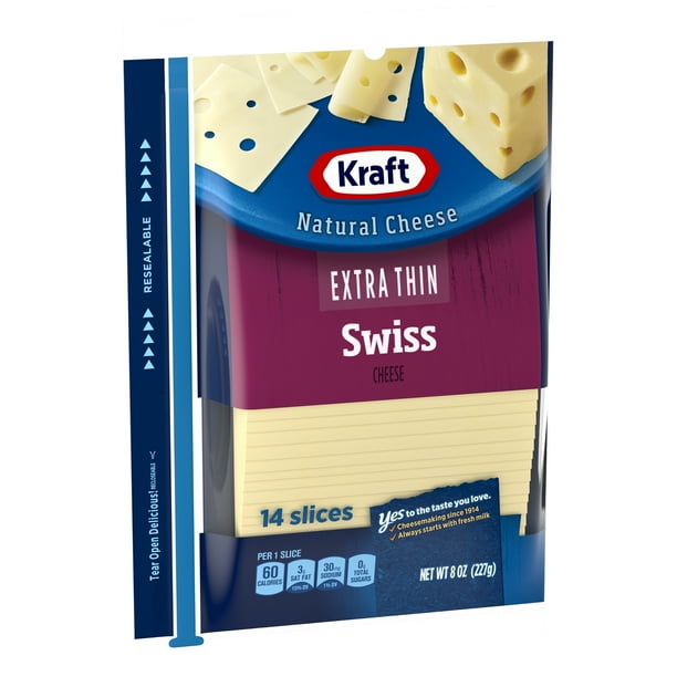 Kraft Extra Thin Swiss Cheese Slices, 14 ct 8.0 oz Wrapper Walmart
