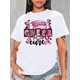 thumbnail image 1 of Camiseta De Mujer Verano Casual Mujer Básica Camiseta Para Deportes Callejeros PlayaWomen'S Casual Crew Neck T-Shirt with Pink Football Bowknot Lettering, Polyester Knit Fabric, Medium Stretch, Fash, 1 of 7
