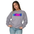 thumbnail image 5 of XOMG POP Neon Glow Rainbow Logo Women Crewneck Sweatshirt Brisco Brands S, 5 of 6