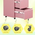 thumbnail image 4 of Gaeanet 2 Drawer Mobile File Cabinet, Lockable Metal Filing Cabinet with Wheels for Home Office, Legal/Letter Size,Pink,Fully Assembled Except Wheels, 4 of 9