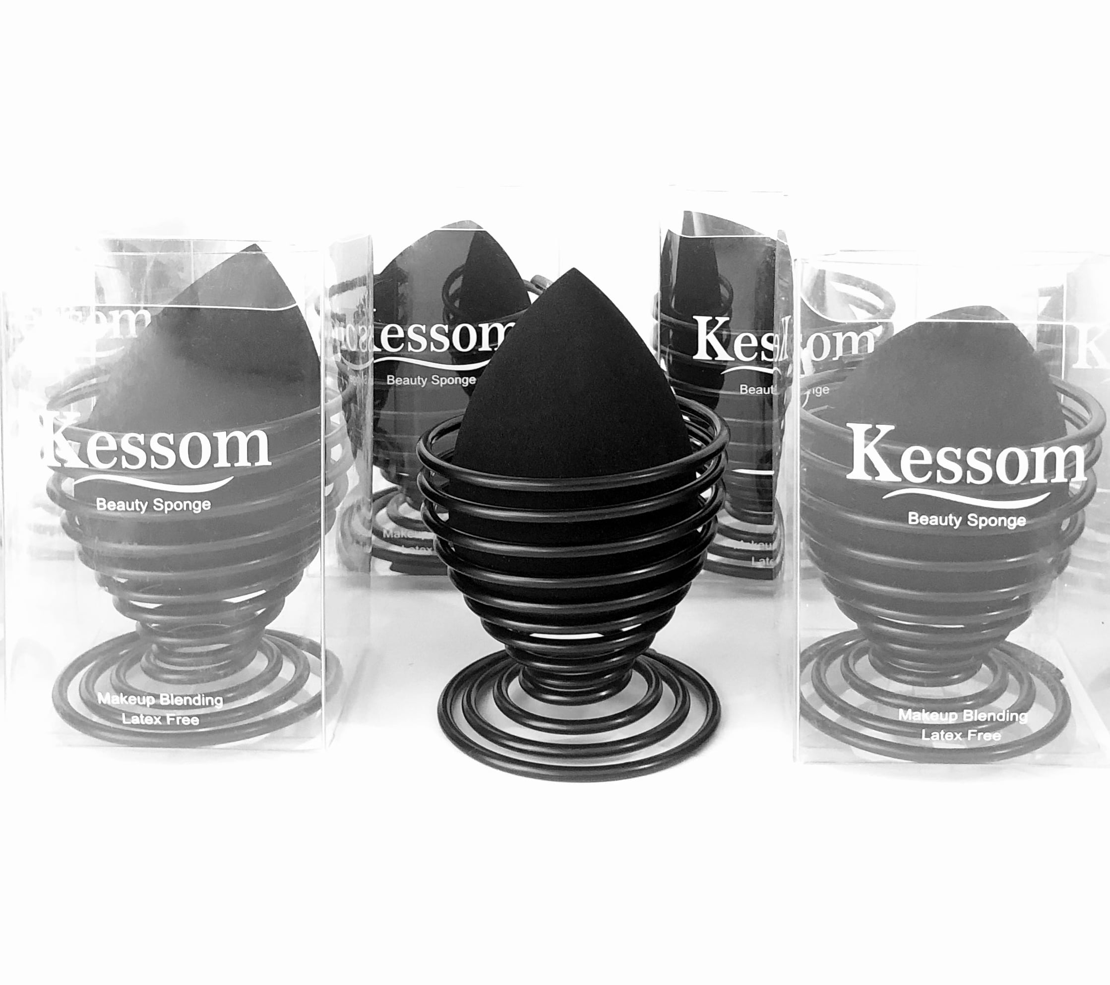 Kessom Makeup Sponge Blender with Blending Sponge Holder for Foundation and Cosmetic - 1 Set Beauty Sponge Blender and Sponge Holder