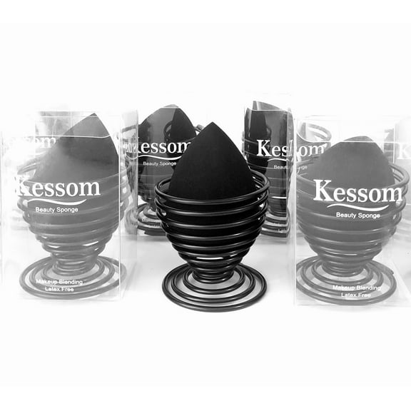 Kessom Makeup Sponge Blender with Blending Sponge Holder for Foundation and Cosmetic - 1 Set Beauty Sponge Blender and Sponge Holder