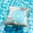 thumbnail image 5 of Sky Blue Flower Pillow Covers 18x18 Inch Set of 2 White Gray Colored Throw Pillows Outdoor Waterproof Decor for Living Room Sofa Patio Funiture Garden Floral Polyester Pillow Covers 002M, 5 of 6