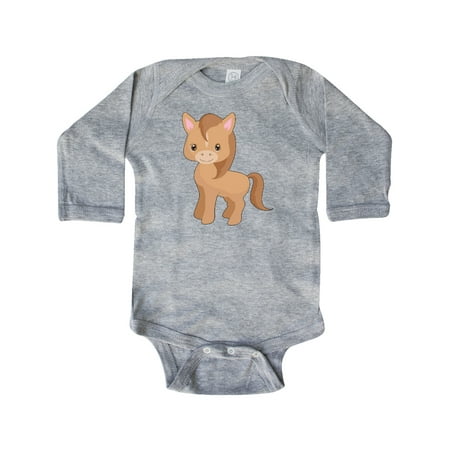 

Inktastic Cute Brown Pony Gift Baby Boy or Baby Girl Long Sleeve Bodysuit