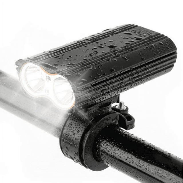 Faros delanteros para bicicleta con carga USB dual T6, de aleación de aluminio de alta capacidad, alto brillo, recargables por USB, 4 modos, potente luz LED frontal, aptos para cualquier bicicleta de