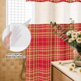 thumbnail image 4 of No Hook Shower Curtain, Buffalo Plaid Shower Curtains for Bathroom with See Through Top Window, Amber Orange Farmhouse Gingham Striped Waterproof & Washable Bath Curtain Standard 72"x72", 4 of 9