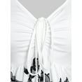 thumbnail image 3 of Rosegal Floral Cinched Front V Neck Plus Size Top White 5X, 3 of 4